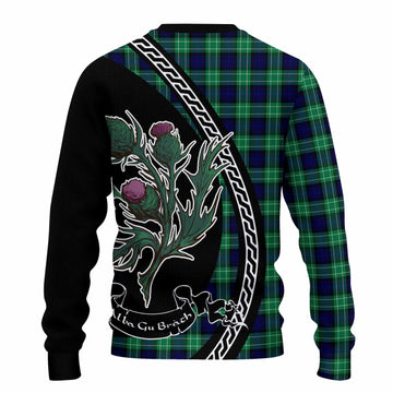 Abercrombie Family Crest Tartan Knitted Sweater Alba Thistle Inspired