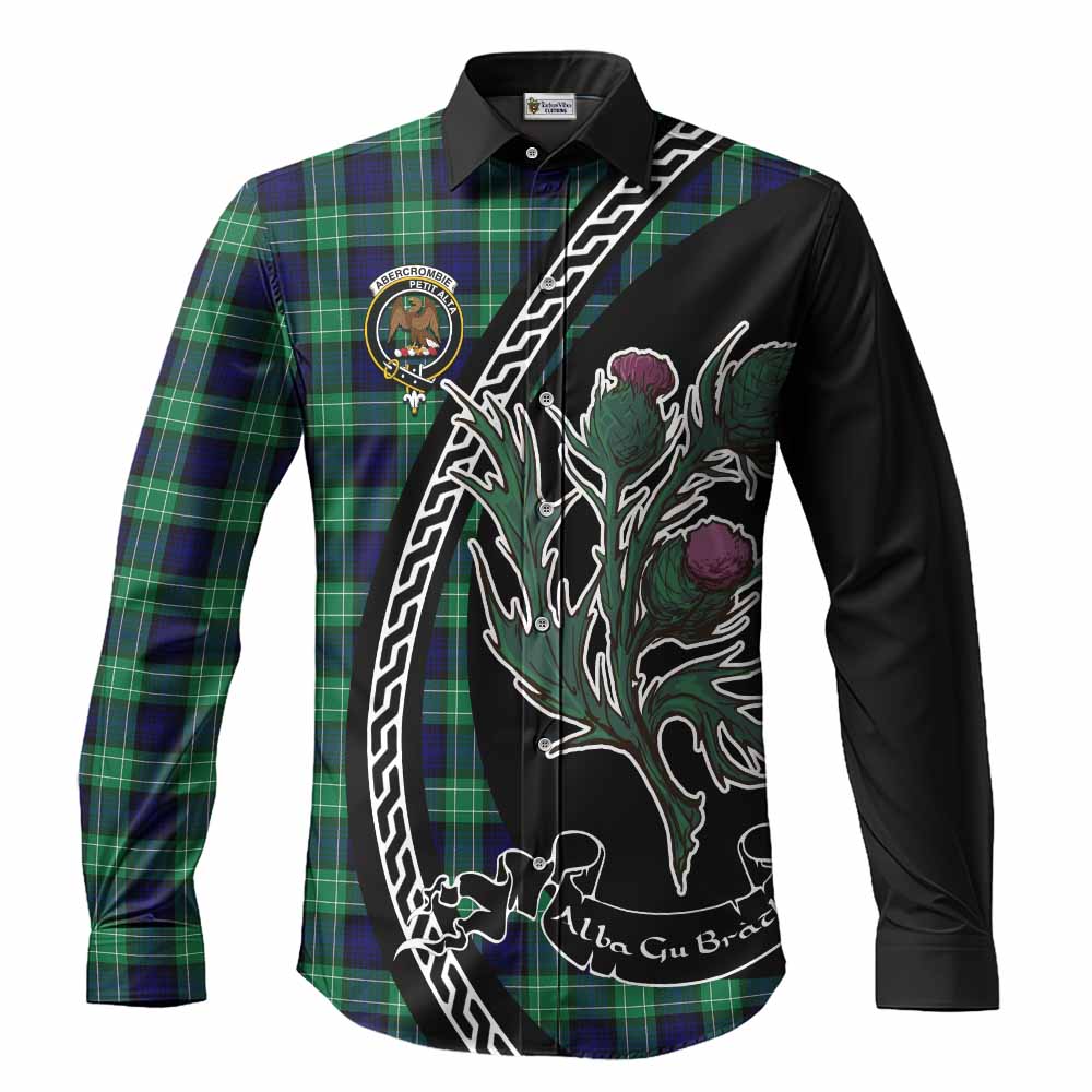 Abercrombie Family Crest Tartan Long Sleeve Button Shirts Alba Thistle Inspired - Tartan Vibes Clothing