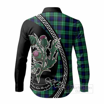 Abercrombie Family Crest Tartan Long Sleeve Button Shirts Alba Thistle Inspired