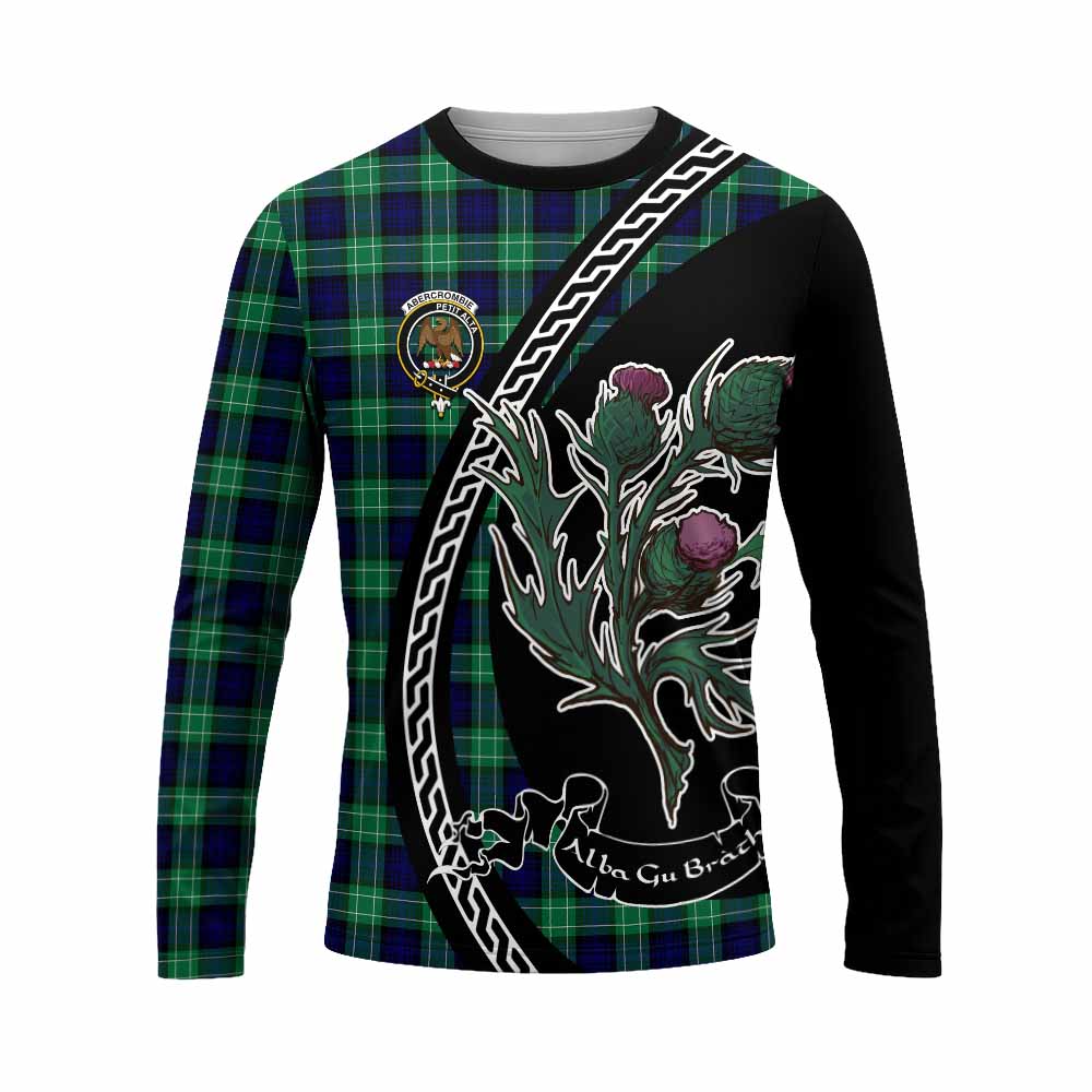 Abercrombie Family Crest Tartan Long Sleeve T-Shirt Alba Thistle Inspired - Tartan Vibes Clothing