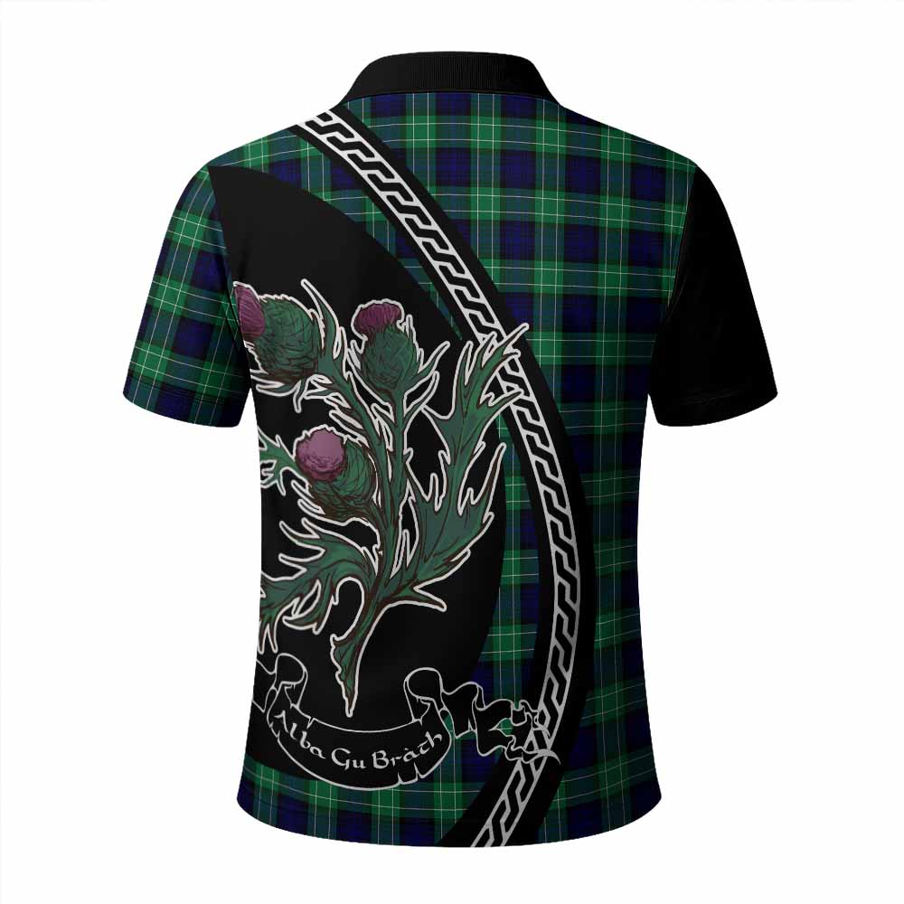 Abercrombie Family Crest Tartan Polo Shirt Alba Thistle Inspired - Tartan Vibes Clothing