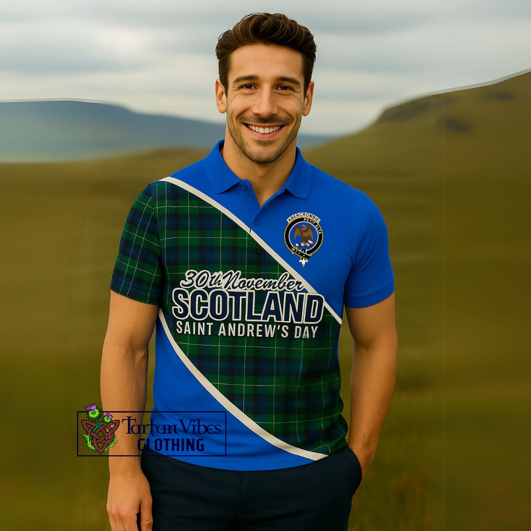 Abercrombie Family Crest Tartan Polo Shirt Celebrate Saint Andrew's Day in Style