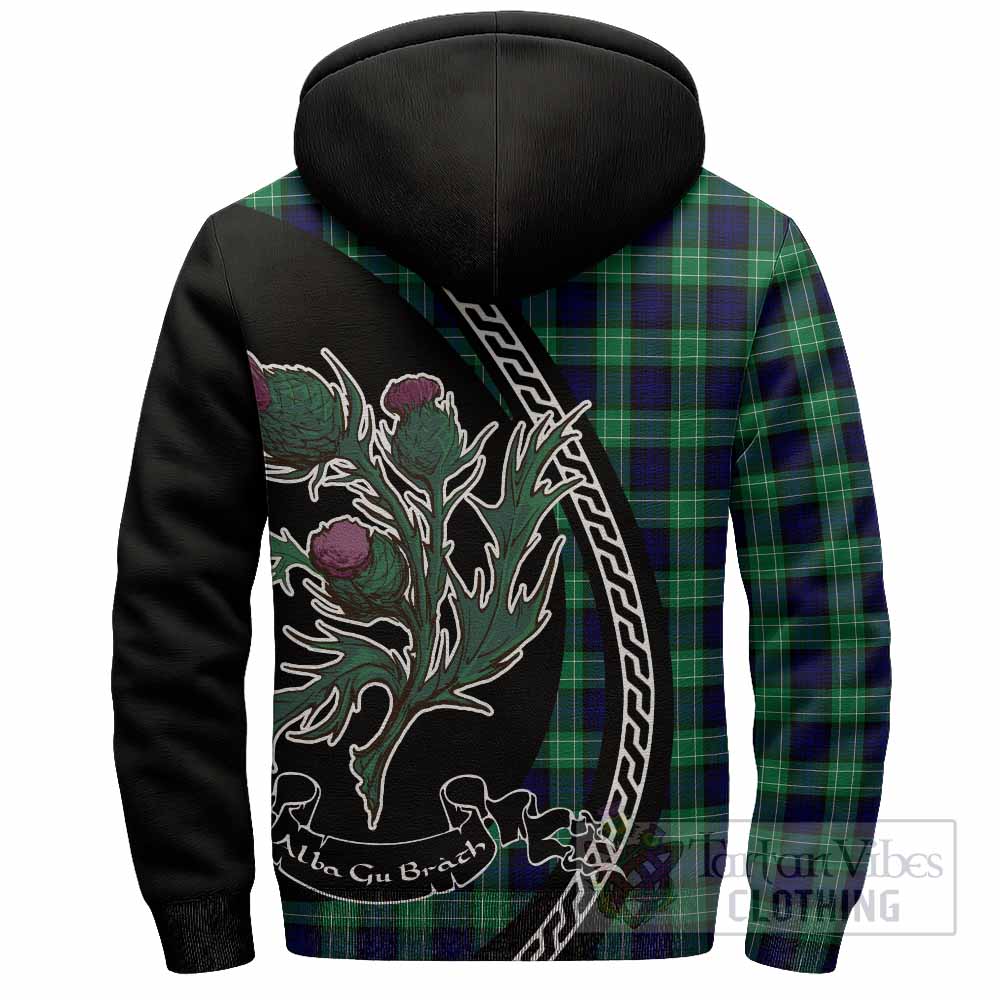 Abercrombie Family Crest Tartan Sherpa Hoodie Alba Thistle Inspired - Tartan Vibes Clothing