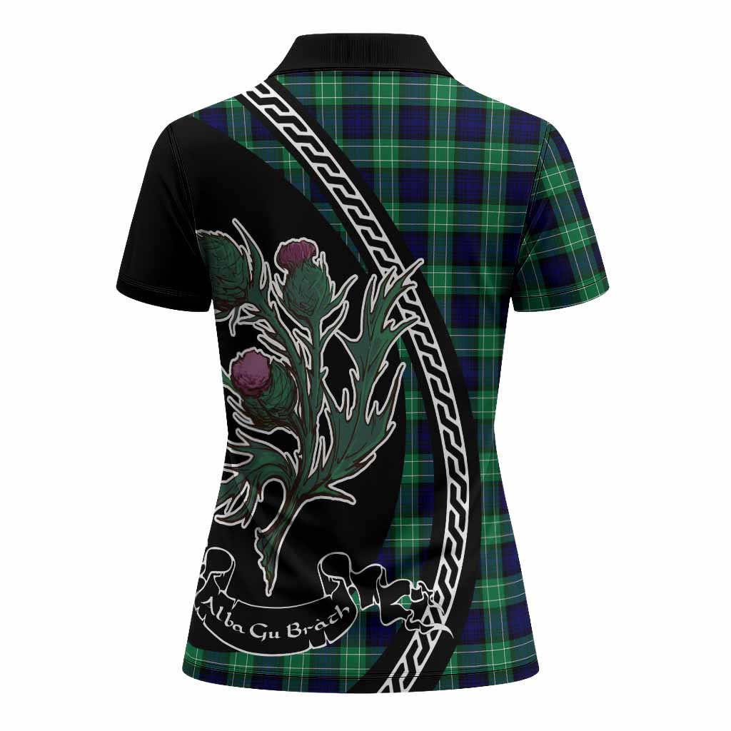 Abercrombie Family Crest Tartan Women Polo Shirt Alba Thistle Inspired - Tartan Vibes Clothing