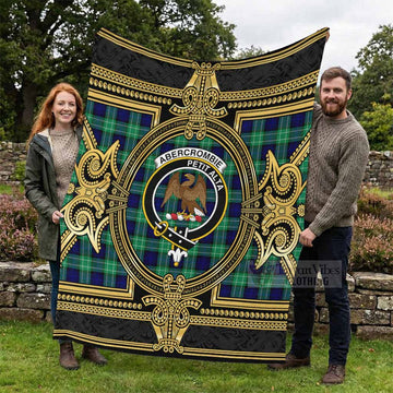 Abercrombie Scottish Tartan Crest Blanket Royal Stylized