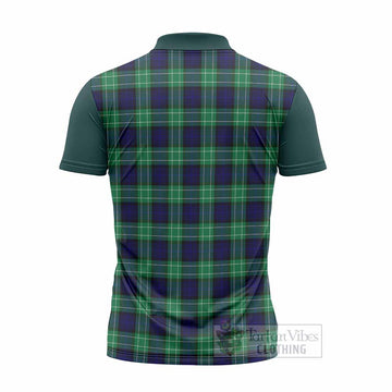 Abercrombie Tartan Accent Zipper Polo Shirt with Family Crest