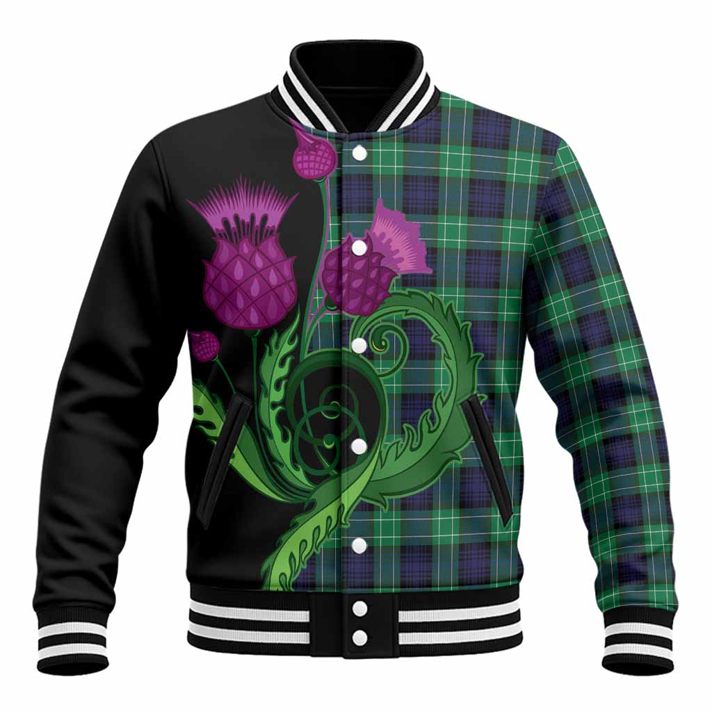 Abercrombie Tartan Baseball Jacket Traditional Scottish Thistle