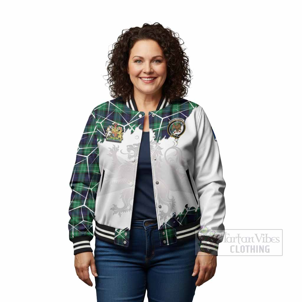 Abercrombie Tartan Baseball Jacket with Family Crest and Lion Rampant Grunge Style