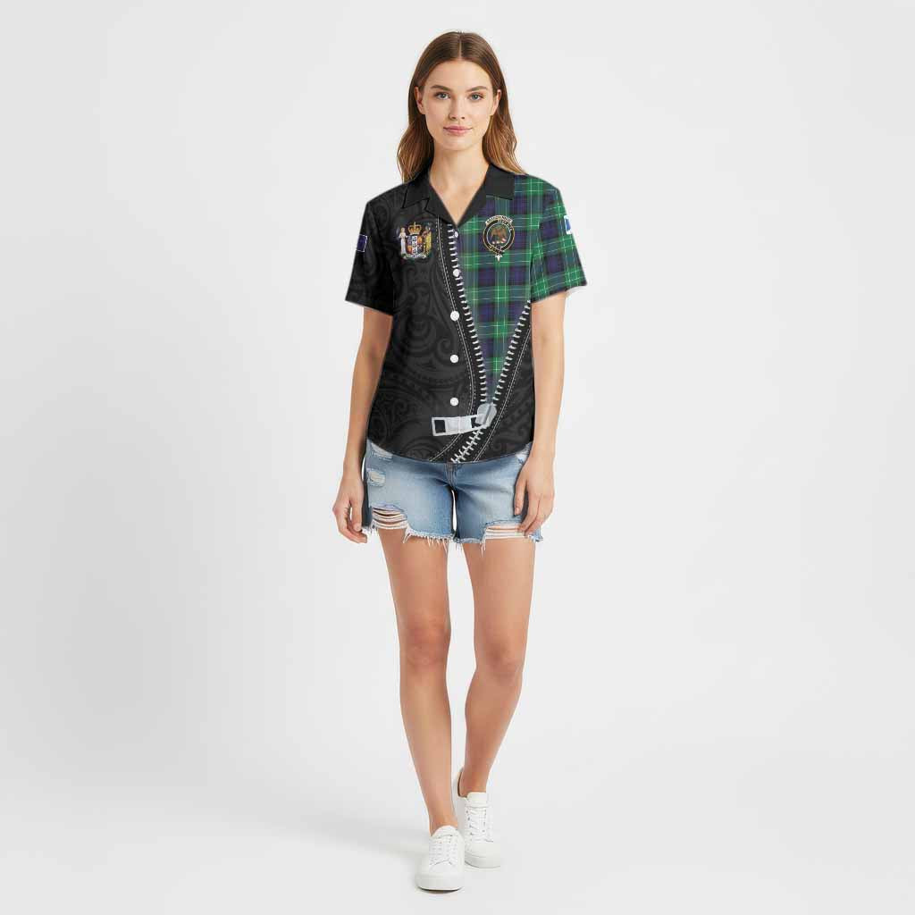 Abercrombie Tartan Cotton Hawaiian Shirt New Zealand Pattern Unique Zipper Stylized