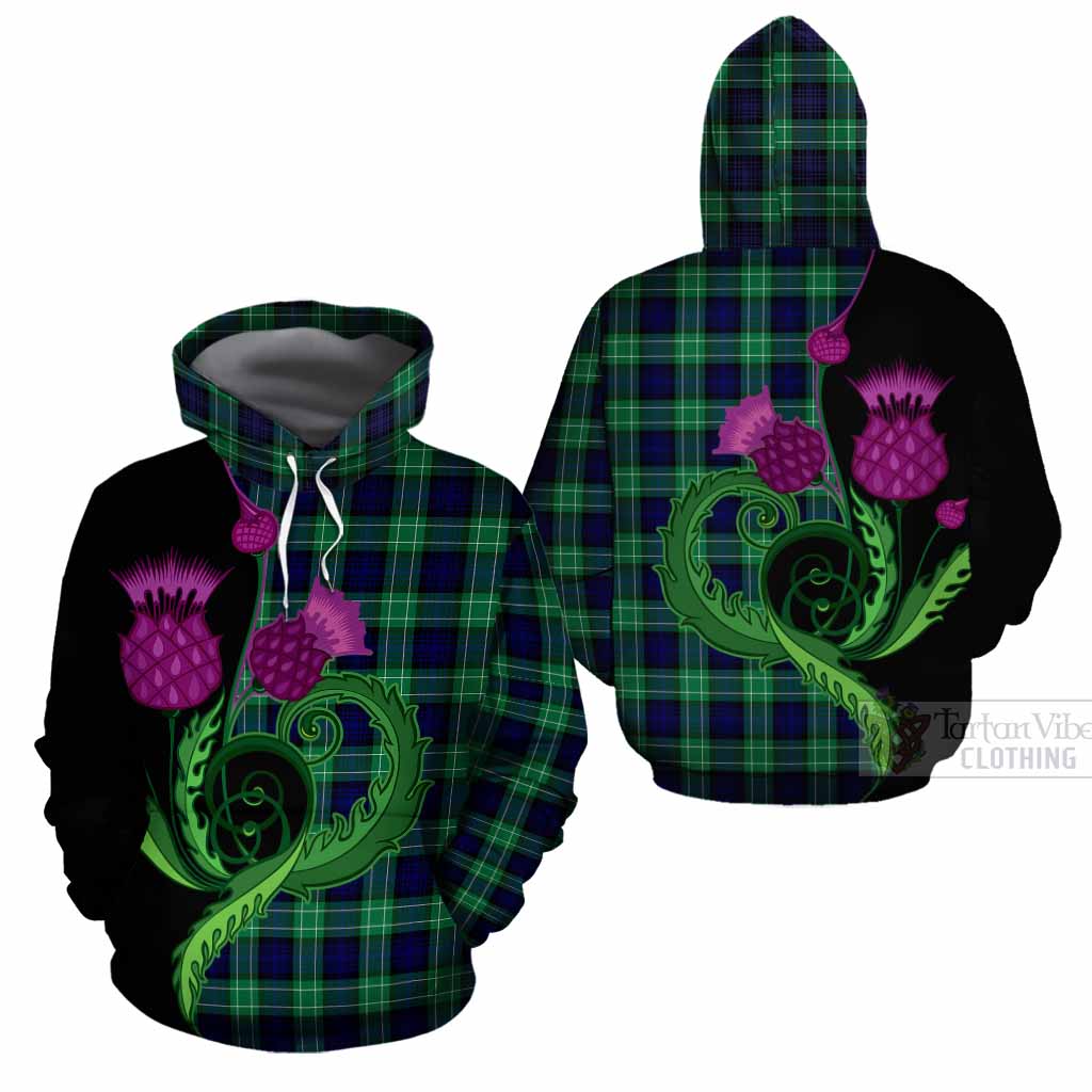 Abercrombie Tartan Cotton Hoodie Traditional Scottish Thistle