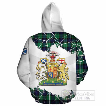 Abercrombie Tartan Cotton Hoodie with Family Crest and Lion Rampant Grunge Style