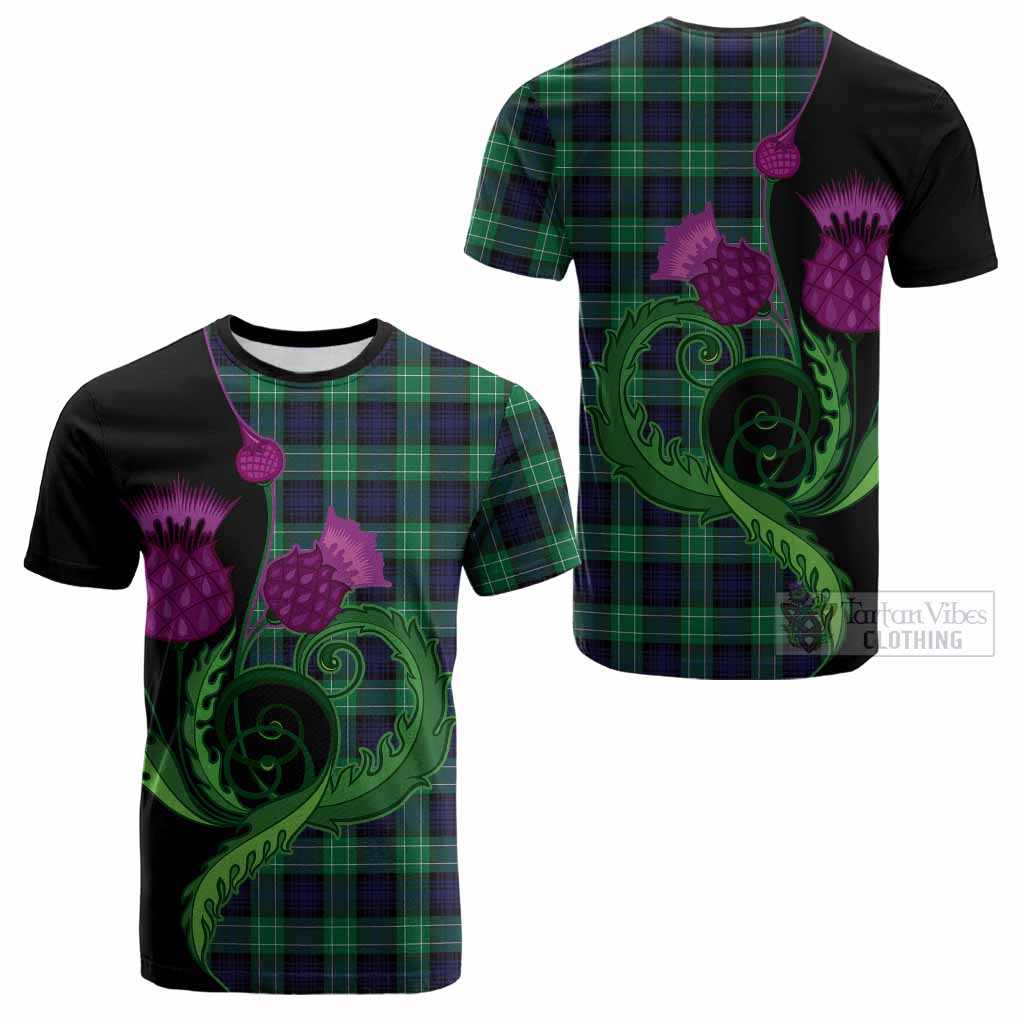Abercrombie Tartan Cotton T-shirt Traditional Scottish Thistle