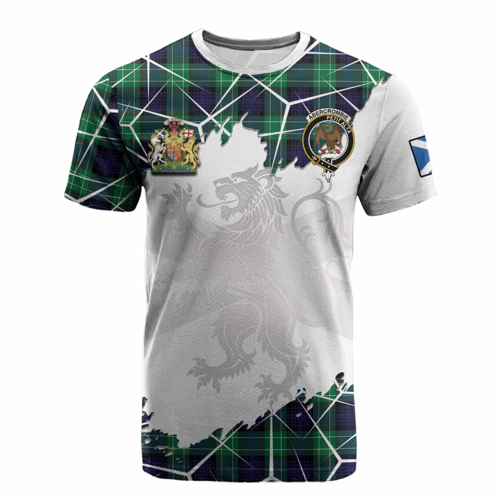 Abercrombie Tartan Cotton T-shirt with Family Crest and Lion Rampant Grunge Style