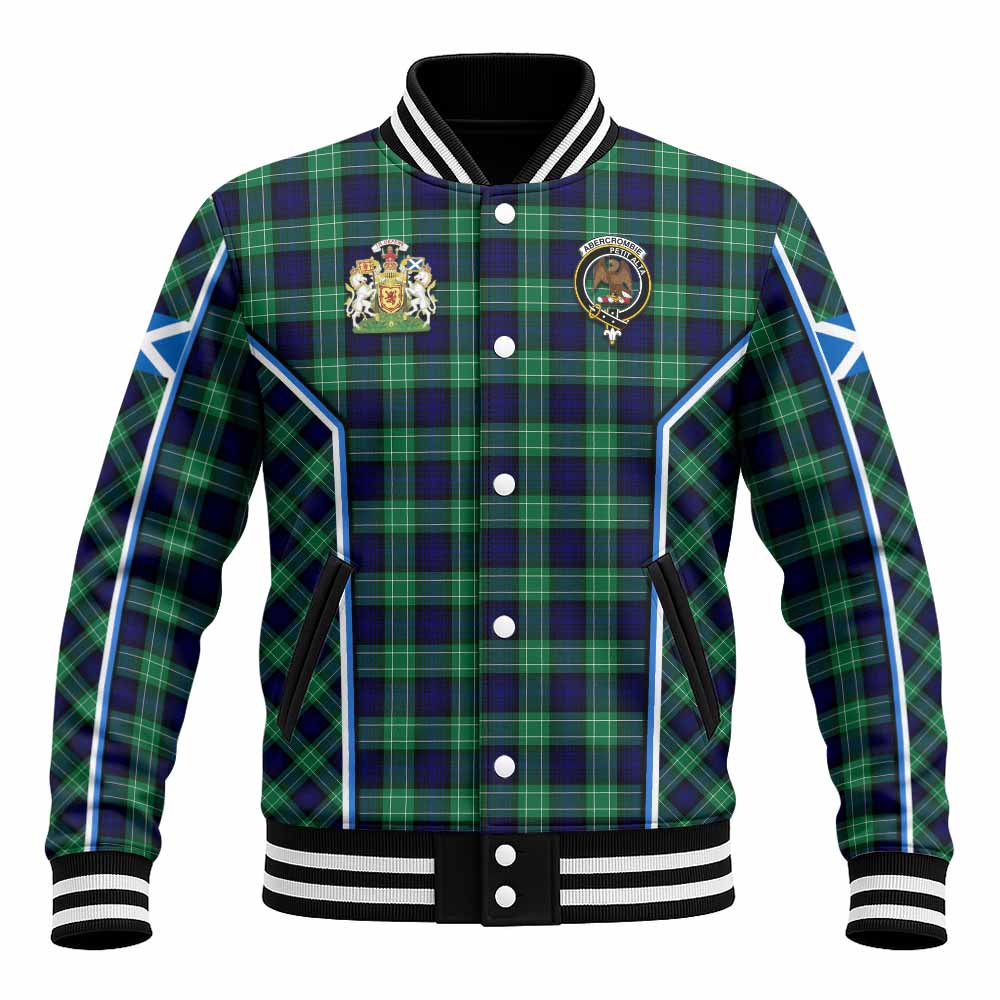 Abercrombie Tartan Crest Baseball Jacket Scotland Coat of Arm Flag Style - Tartan Vibes Clothing