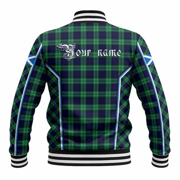 Abercrombie Tartan Crest Baseball Jacket Scotland Coat of Arm Flag Style