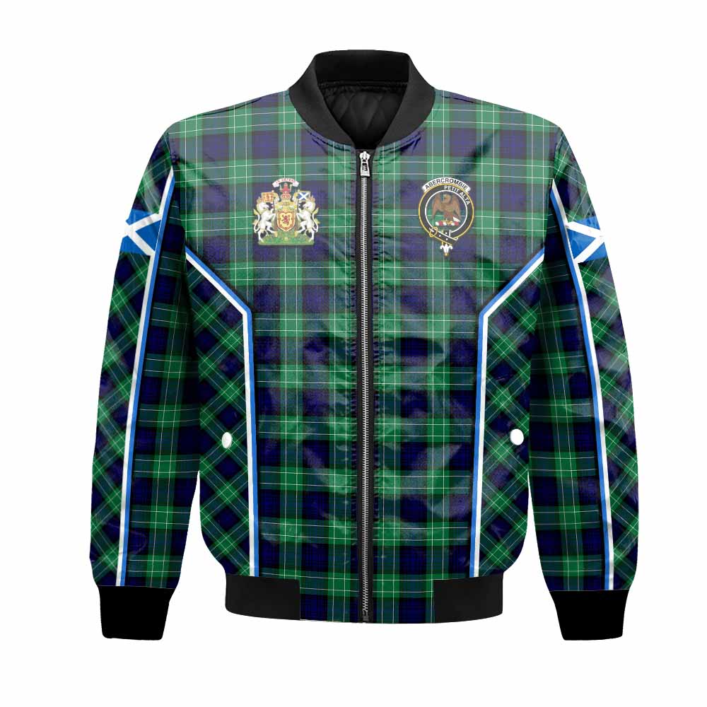 Abercrombie Tartan Crest Bomber Jacket Scotland Coat of Arm Flag Style - Tartan Vibes Clothing