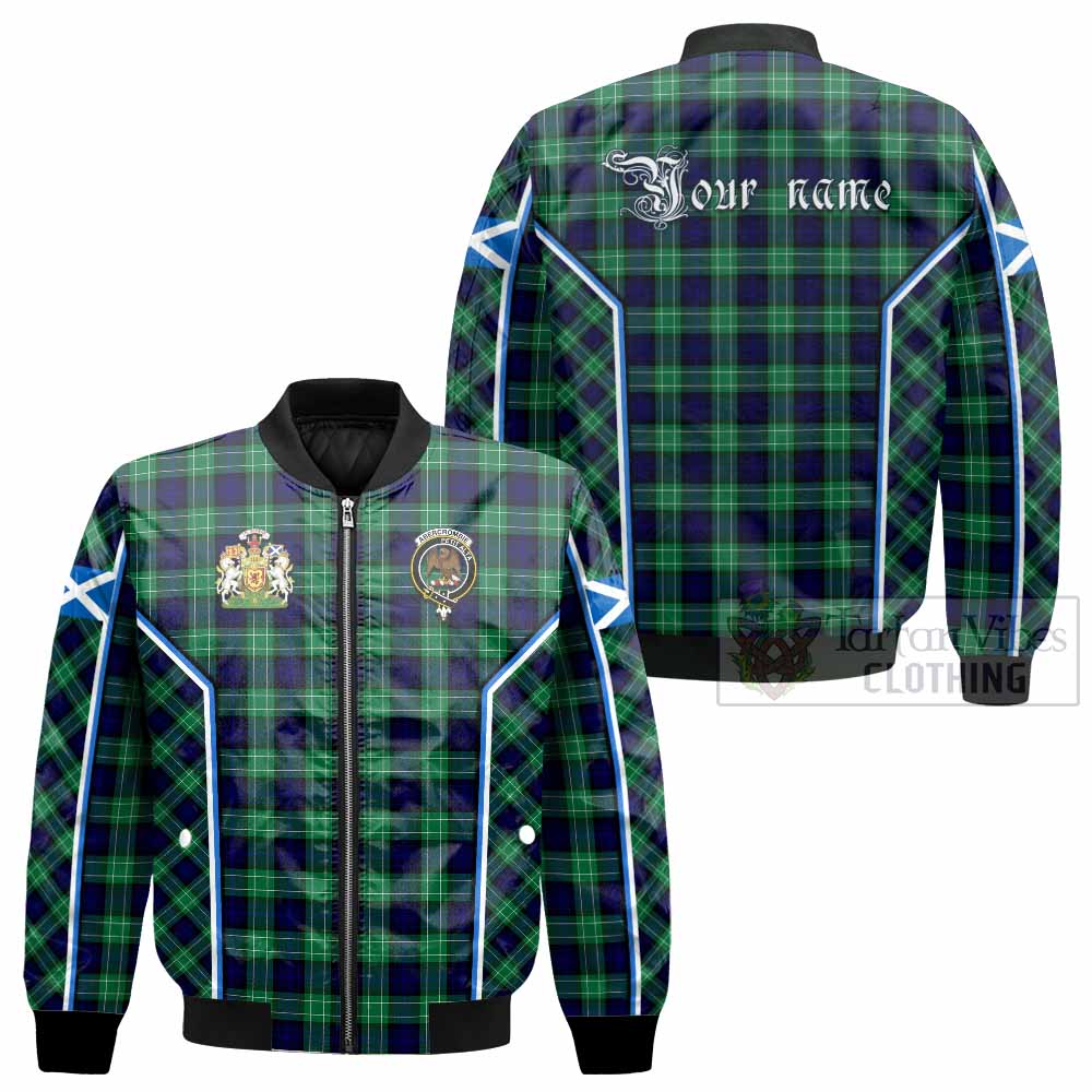 Abercrombie Tartan Crest Bomber Jacket Scotland Coat of Arm Flag Style - Tartan Vibes Clothing