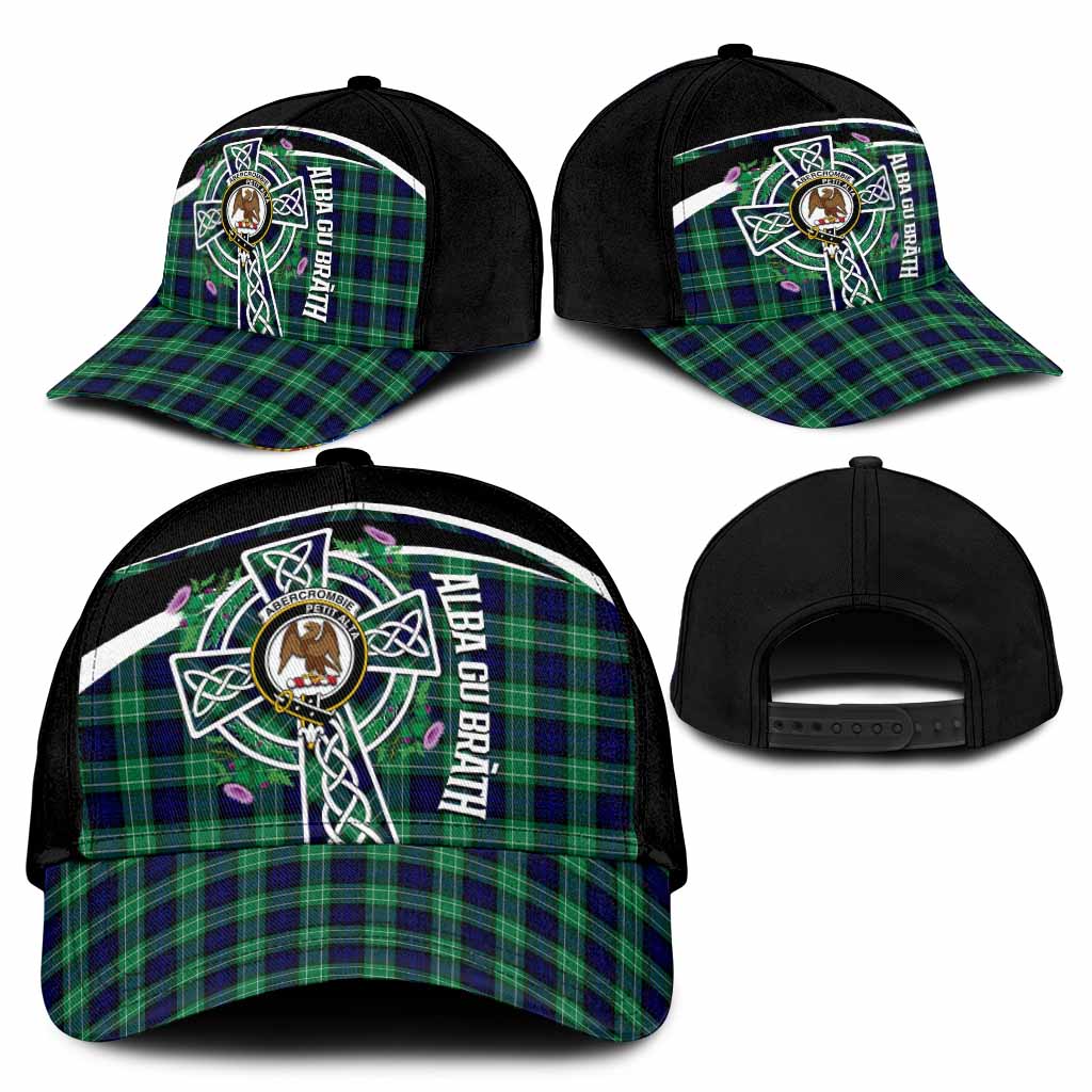 Abercrombie Tartan Crest Classic Cap Scottish Thistle Celtic Cross Alba Gu Brath