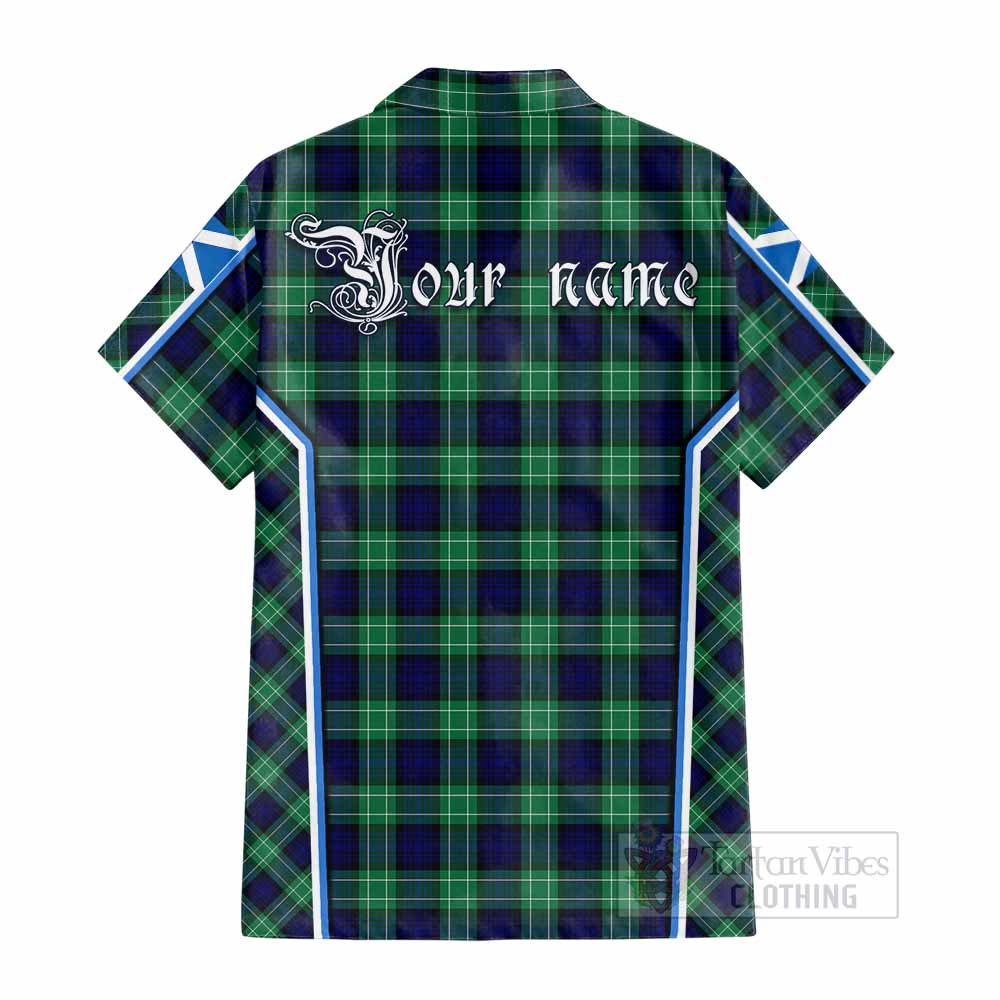 Abercrombie Tartan Crest Cotton Hawaiian Shirt Scotland Coat of Arm Flag Style - Tartan Vibes Clothing