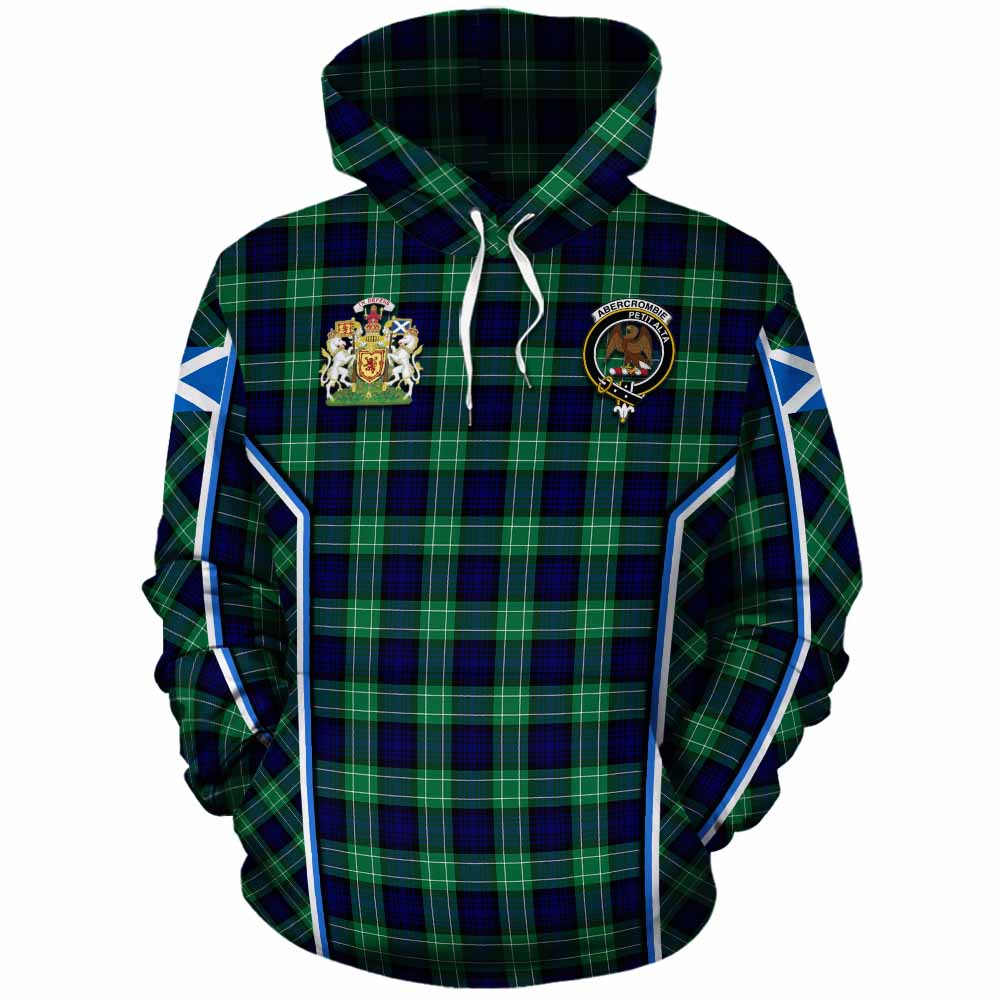 Abercrombie Tartan Crest Cotton Hoodie Scotland Coat of Arm Flag Style - Tartan Vibes Clothing