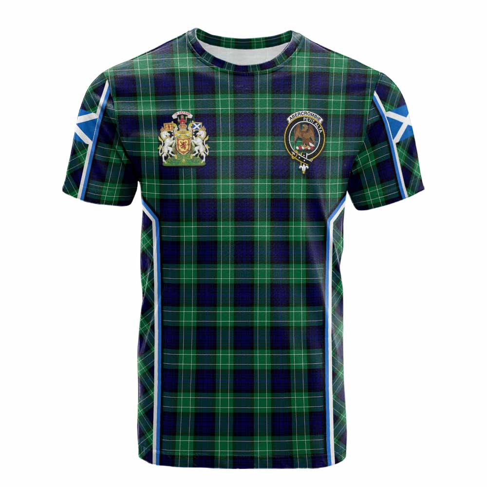 Abercrombie Tartan Crest Cotton T-shirt Scotland Coat of Arm Flag Style - Tartan Vibes Clothing