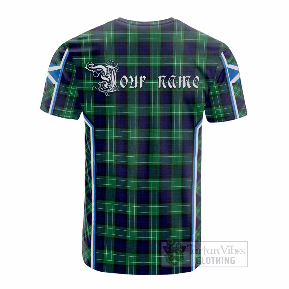 Abercrombie Tartan Crest Cotton T-shirt Scotland Coat of Arm Flag Style - Tartan Vibes Clothing