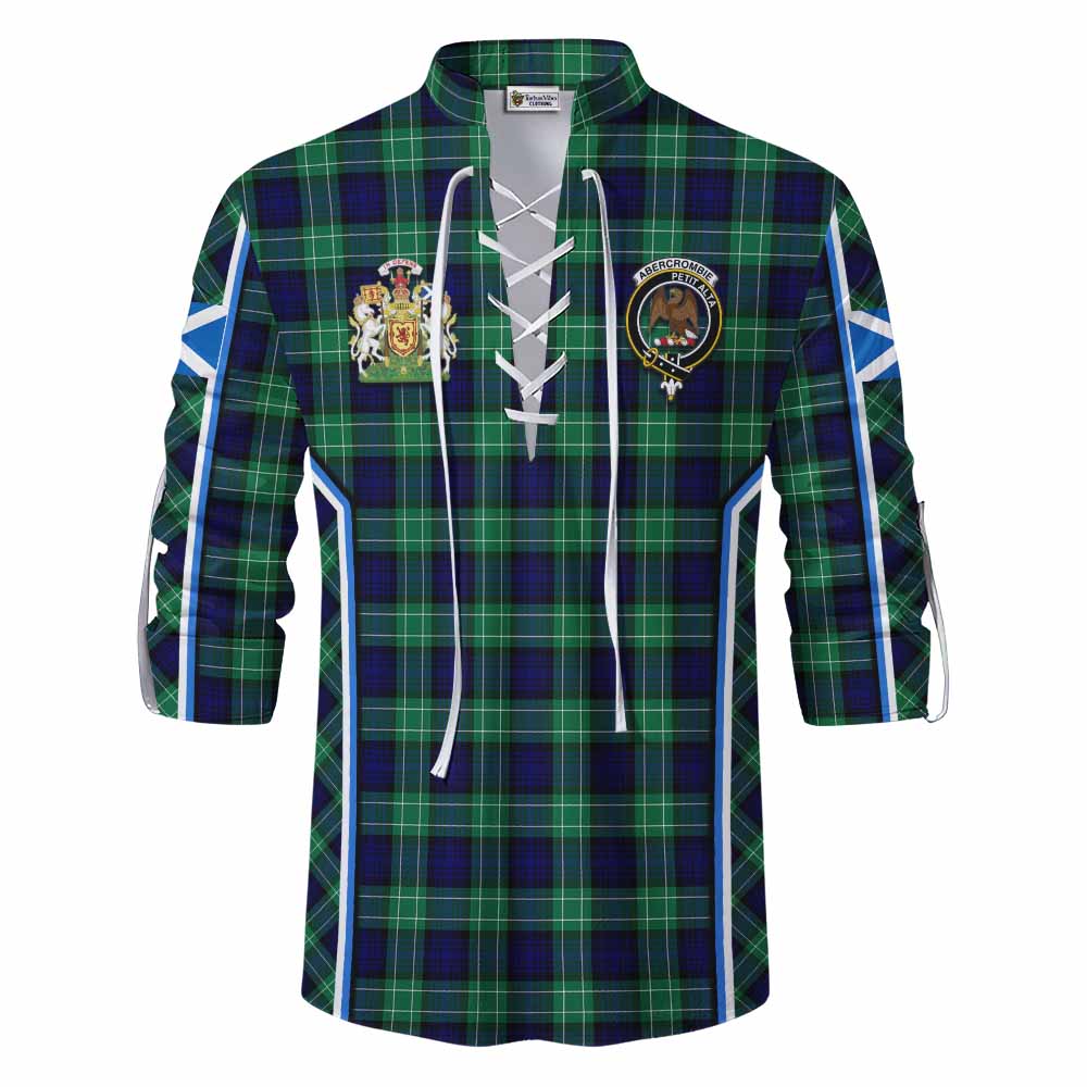 Abercrombie Tartan Crest Ghillie Kilt Shirt Scotland Coat of Arm Flag Style - Tartan Vibes Clothing