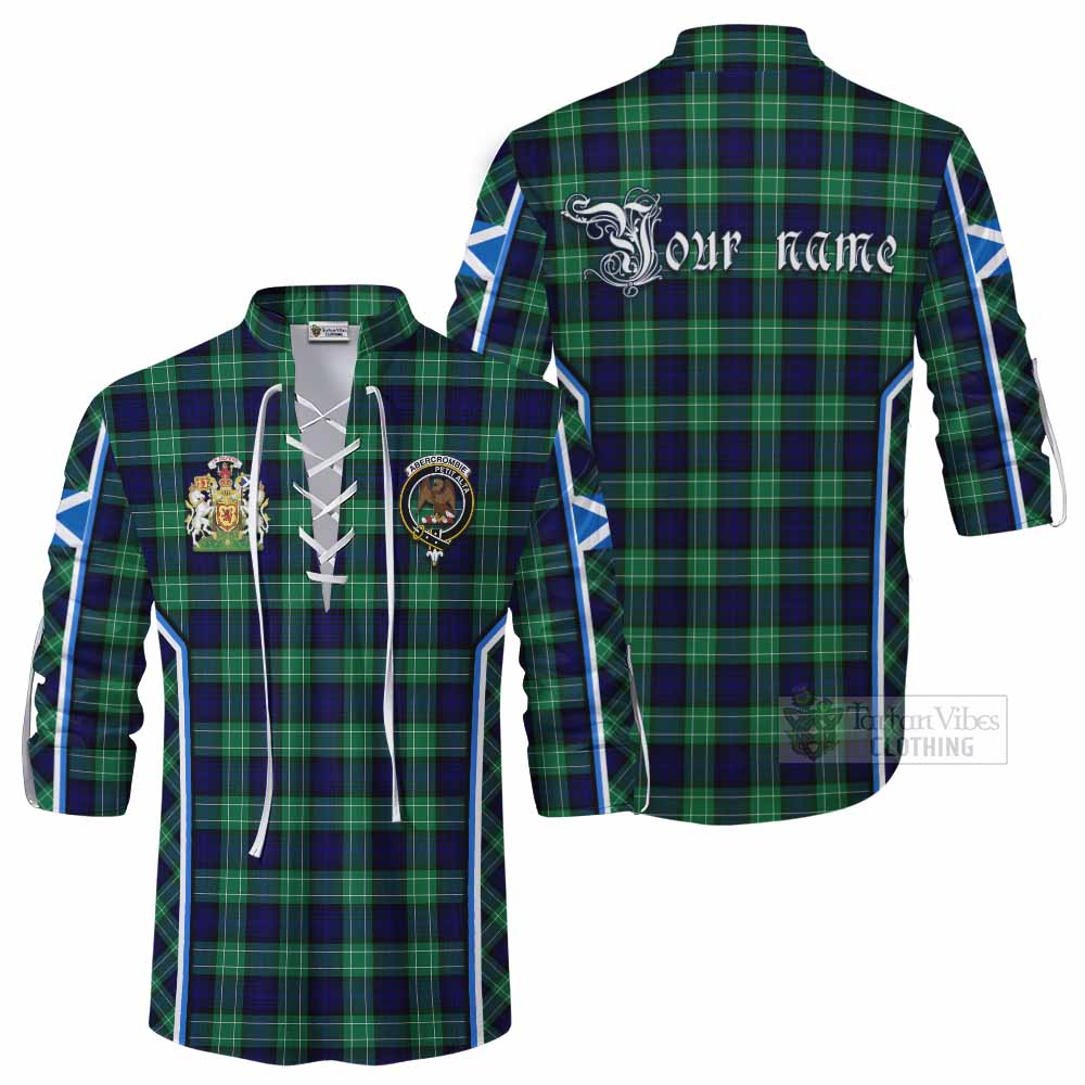 Abercrombie Tartan Crest Ghillie Kilt Shirt Scotland Coat of Arm Flag Style - Tartan Vibes Clothing
