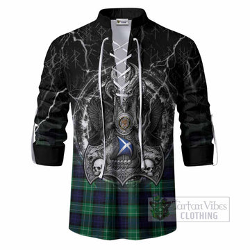 Abercrombie Tartan Crest Ghillie Shirt Celtic Odin's Raven Legacy