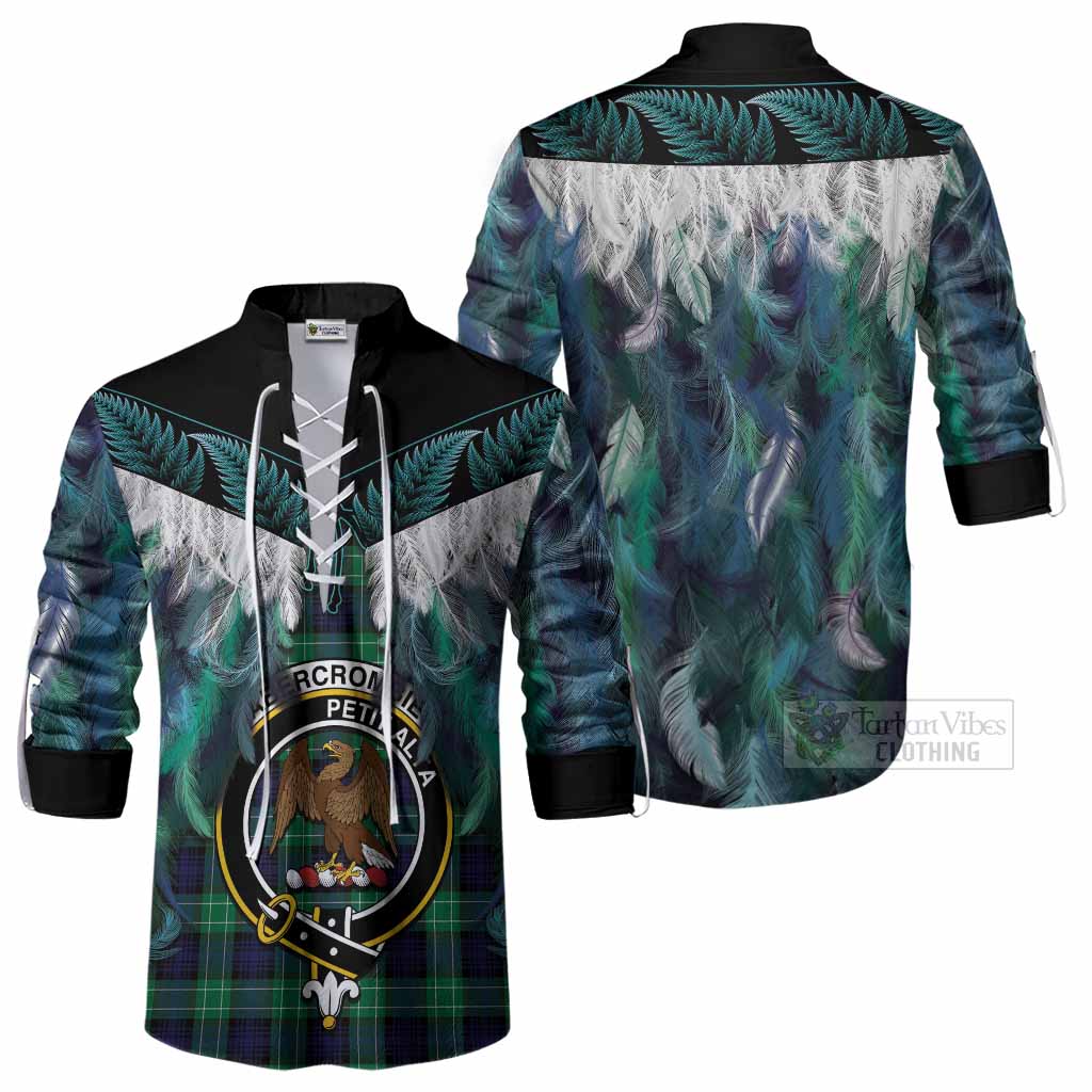 Abercrombie Tartan Crest Ghillie Shirt New Zealand Maori Korowai Cloak