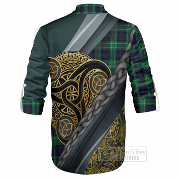 Abercrombie Tartan Crest Ghillie Shirt Scottish Triskele Celtic