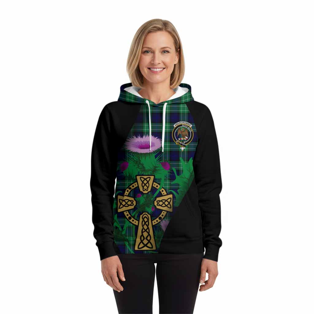 Abercrombie Tartan Crest Hoodie Celtic Cross Thistle Flowers