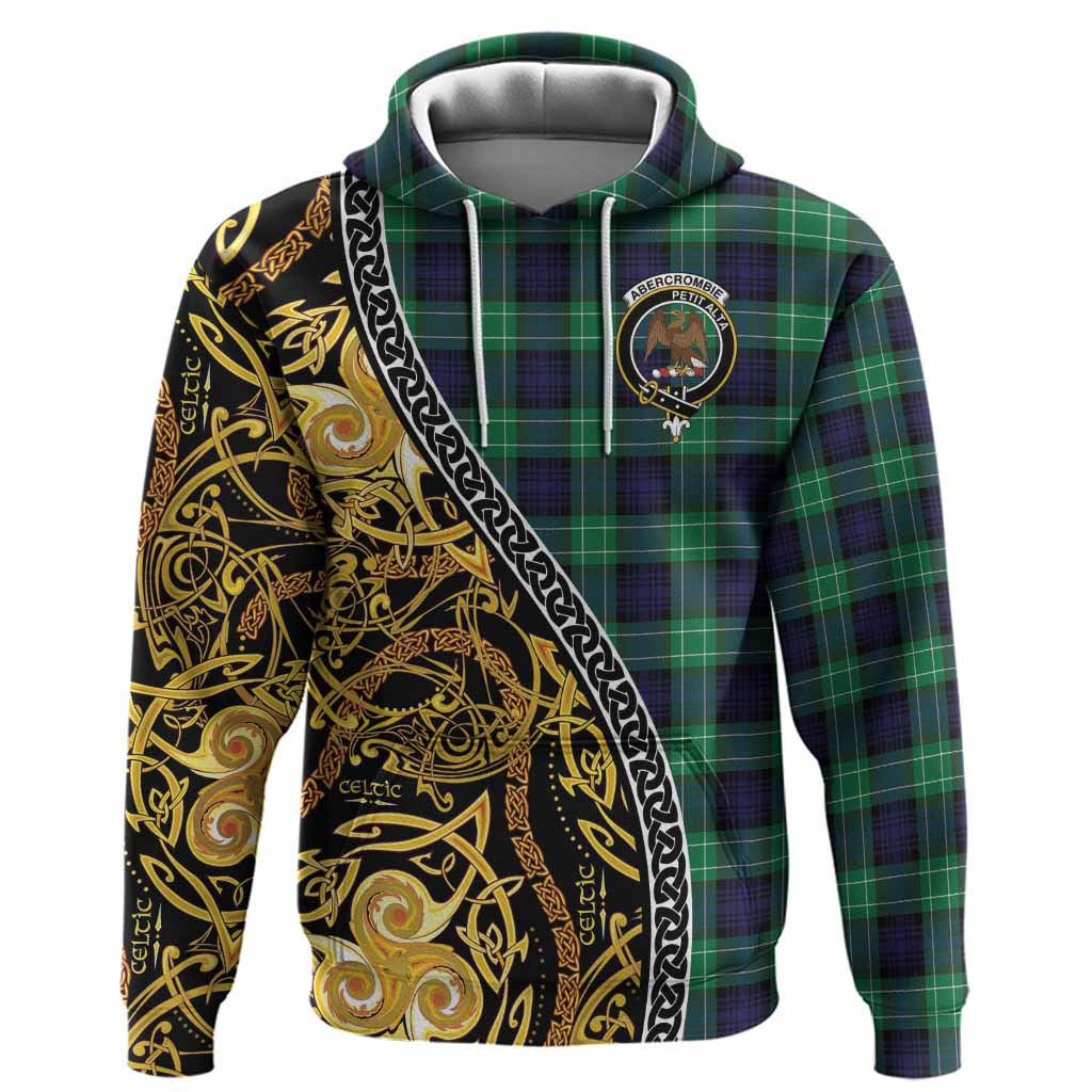 Abercrombie Tartan Crest Hoodie Celtic Knot and Triple Trickle Spiral Symbols