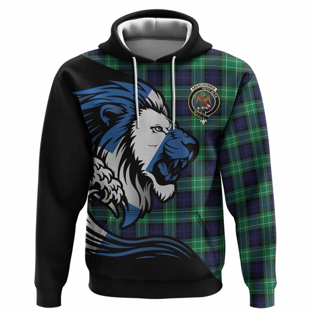 Abercrombie Tartan Crest Hoodie Scottish Golden Lions Wave Flow