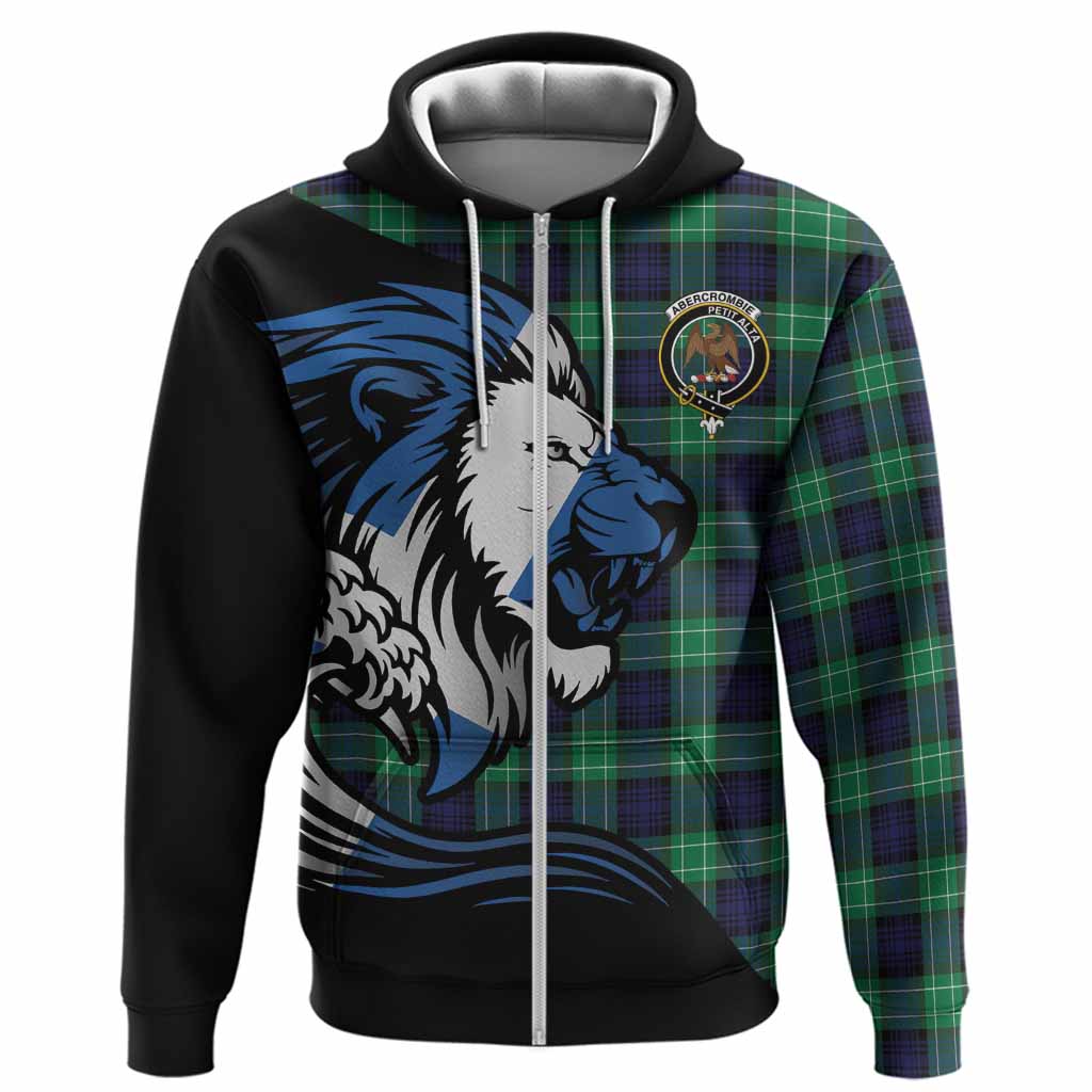 Abercrombie Tartan Crest Hoodie Scottish Golden Lions Wave Flow