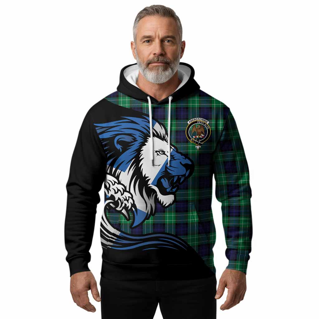 Abercrombie Tartan Crest Hoodie Scottish Golden Lions Wave Flow
