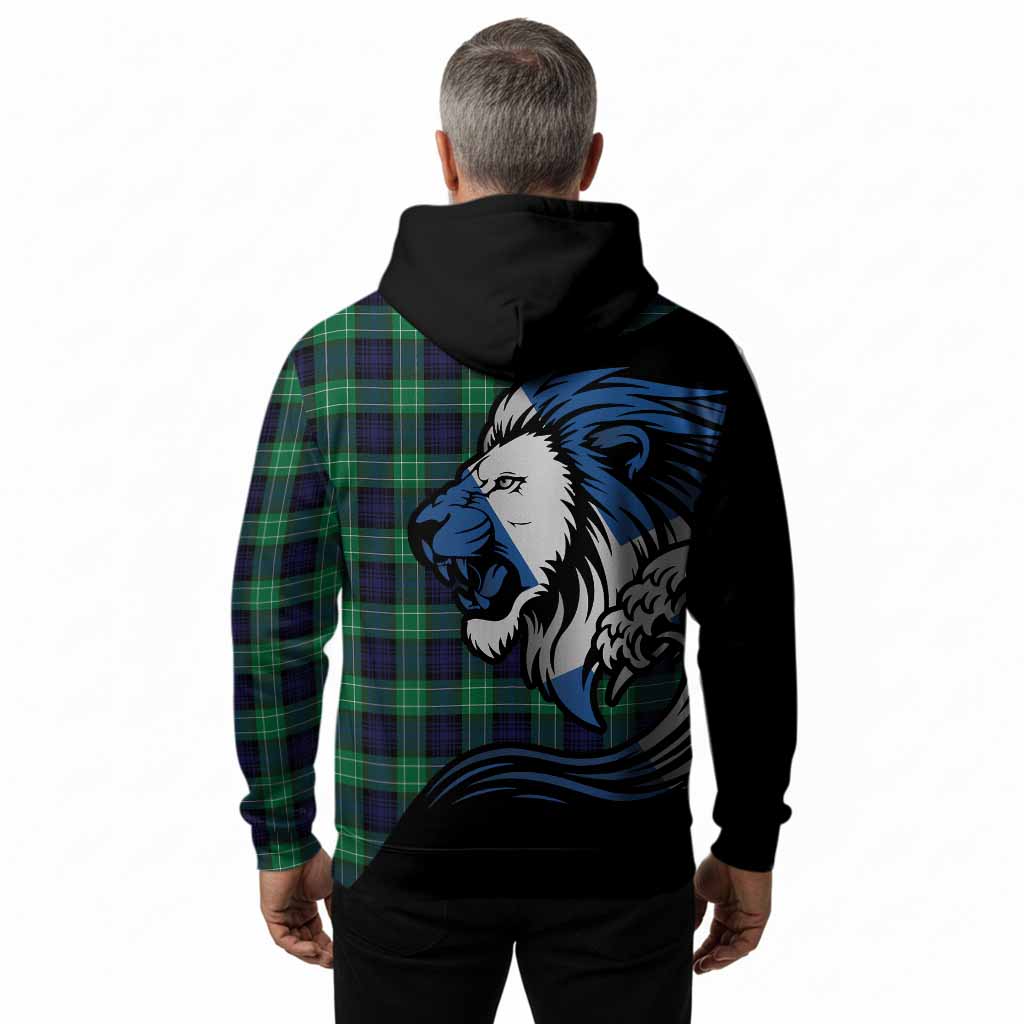 Abercrombie Tartan Crest Hoodie Scottish Golden Lions Wave Flow