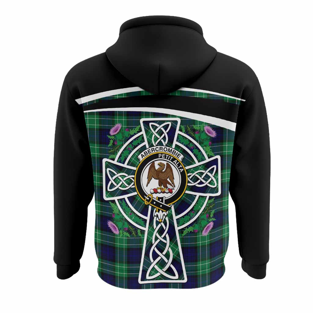 Abercrombie Tartan Crest Hoodie Scottish Thistle Celtic Cross Alba Gu Brath