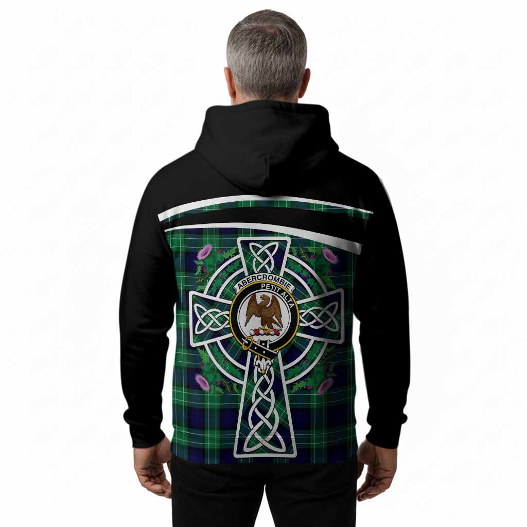Abercrombie Tartan Crest Hoodie Scottish Thistle Celtic Cross Alba Gu Brath