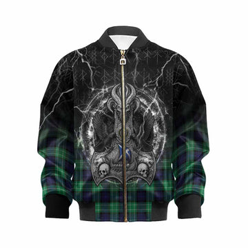 Abercrombie Tartan Crest Kid Bomber Jacket Celtic Odin's Raven Legacy