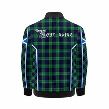 Abercrombie Tartan Crest Kid Bomber Jacket Scotland Coat of Arm Flag Style