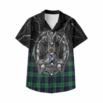 Abercrombie Tartan Crest Kid Hawaiian Shirt Celtic Odin's Raven Legacy
