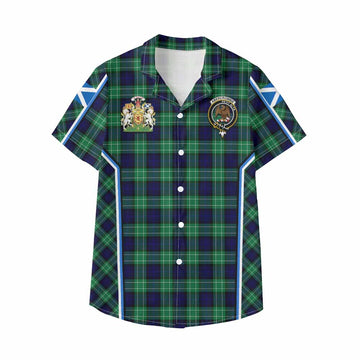 Abercrombie Tartan Crest Kid Hawaiian Shirt Scotland Coat of Arm Flag Style