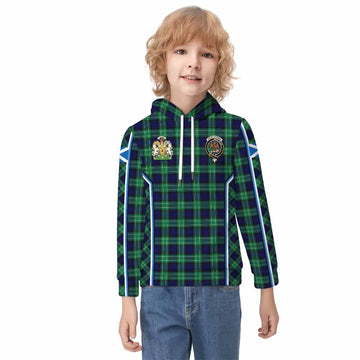 Abercrombie Tartan Crest Kid Hoodie Scotland Coat of Arm Flag Style