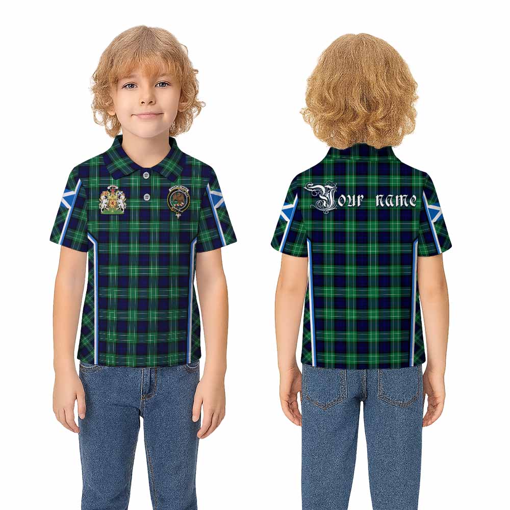 Abercrombie Tartan Crest Kid Polo Shirt Scotland Coat of Arm Flag Style - Tartan Vibes Clothing