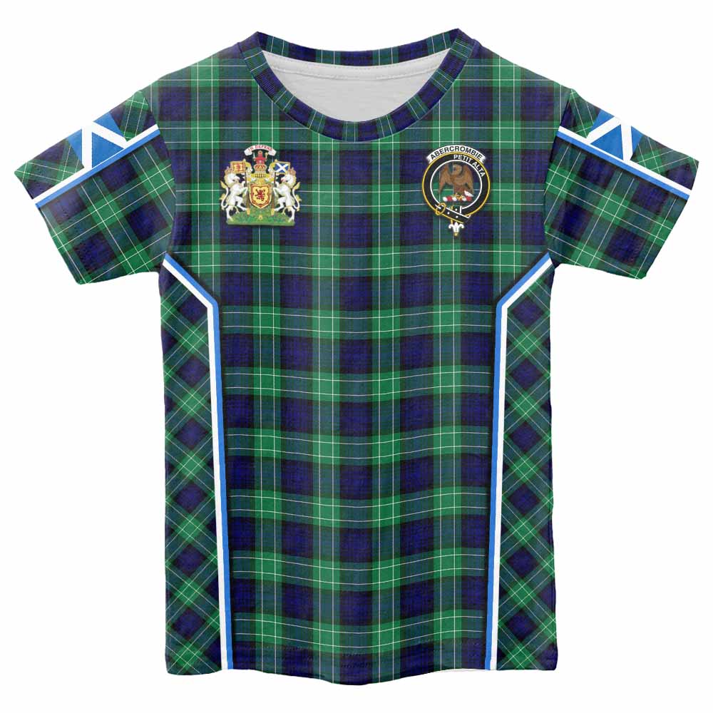 Abercrombie Tartan Crest Kid T-shirt Scotland Coat of Arm Flag Style - Tartan Vibes Clothing