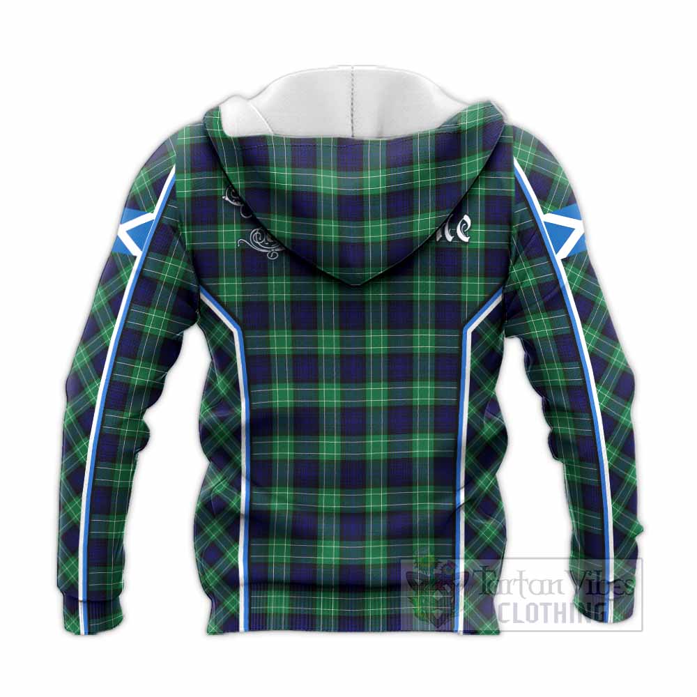 Abercrombie Tartan Crest Knitted Hoodie Scotland Coat of Arm Flag Style - Tartan Vibes Clothing