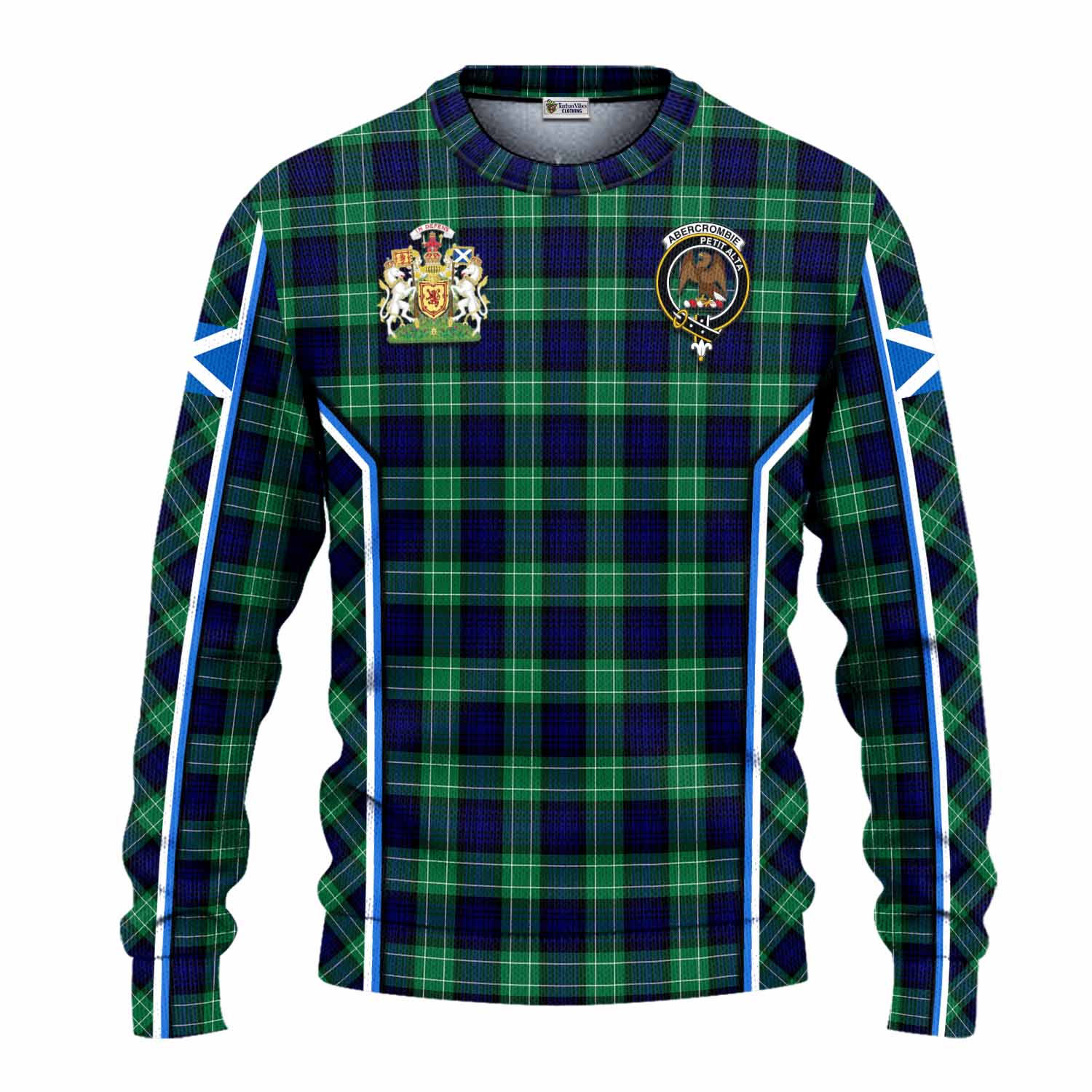 Abercrombie Tartan Crest Knitted Sweater Scotland Coat of Arm Flag Style - Tartan Vibes Clothing