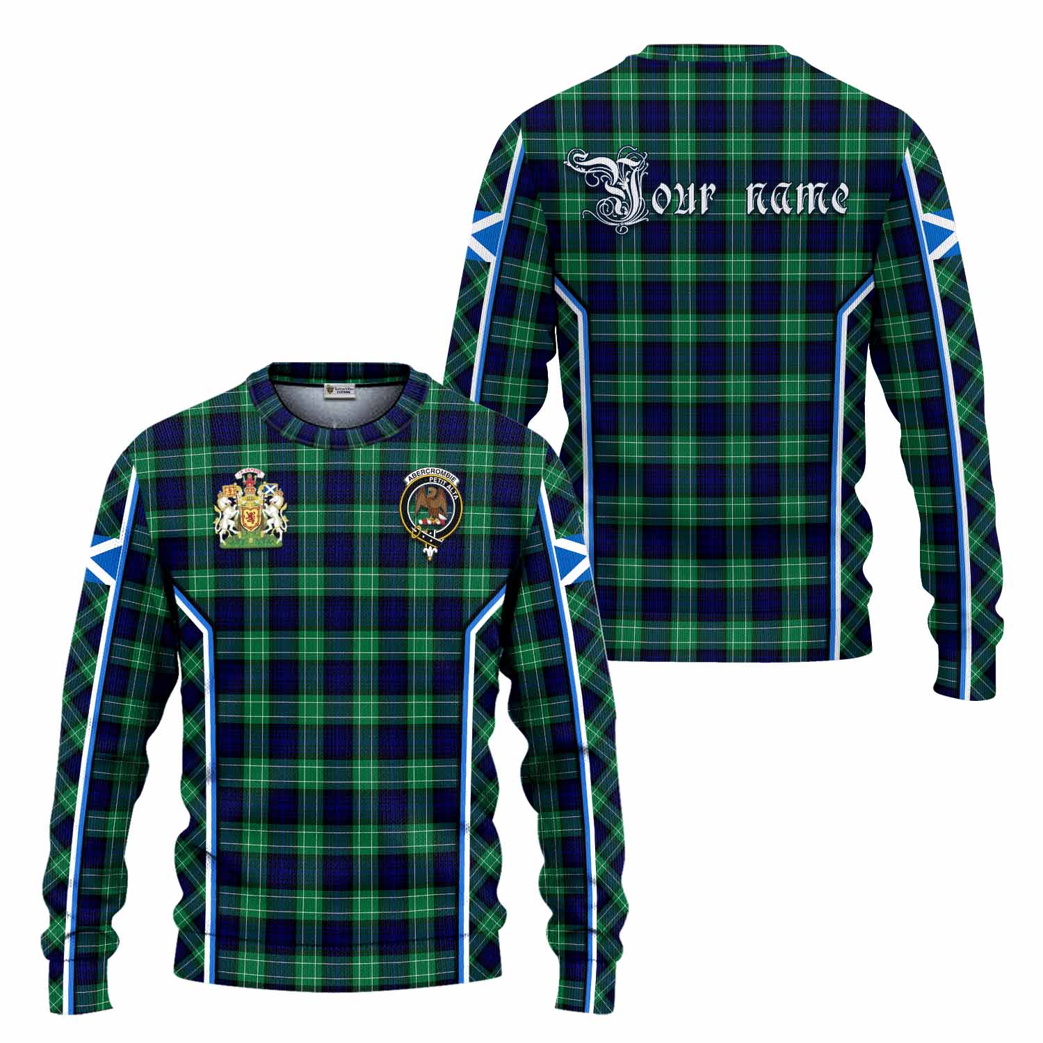 Abercrombie Tartan Crest Knitted Sweater Scotland Coat of Arm Flag Style - Tartan Vibes Clothing