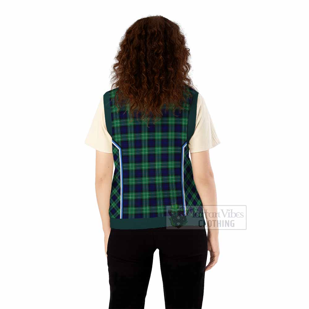 Abercrombie Tartan Crest Knitted V-Neck Vest Scotland Coat of Arm Flag Style - Tartan Vibes Clothing